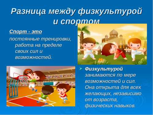 Какая разница между физкультурой и спортом