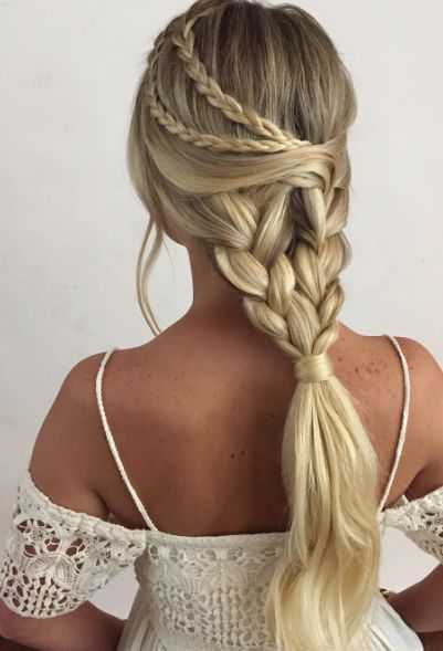 Цветок из французской косы